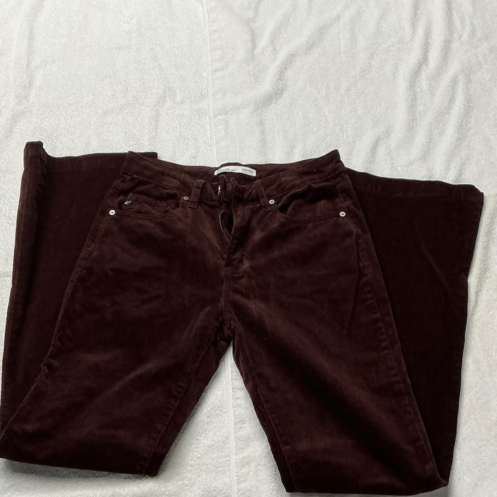 KanCan Women's Boot Cut Corduroy Pants in Dark Chocolate